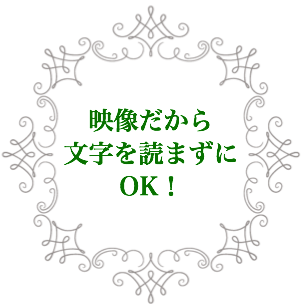 映像だから文字を読まずにOK!